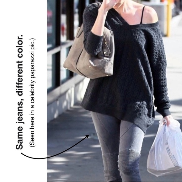 Stella McCartney Vintage Moto Skinny Jeans Size 29/6 Black Biker Denim Vtg Y2K - Picture 11 of 12